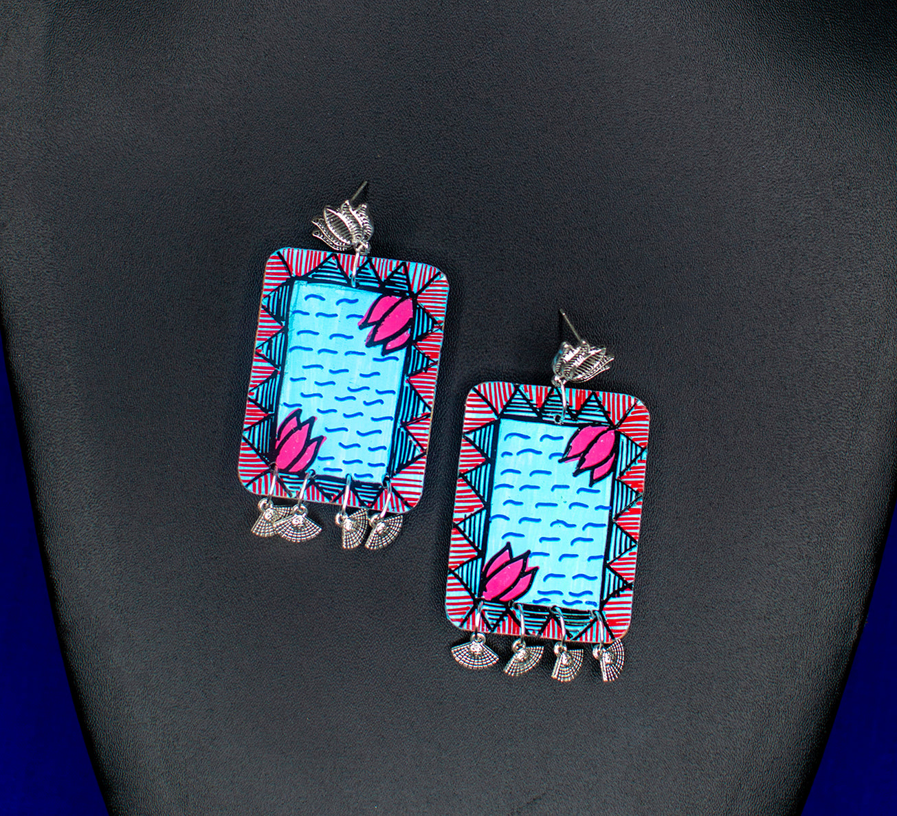 Statement Earrings, Handpainted : Handmade