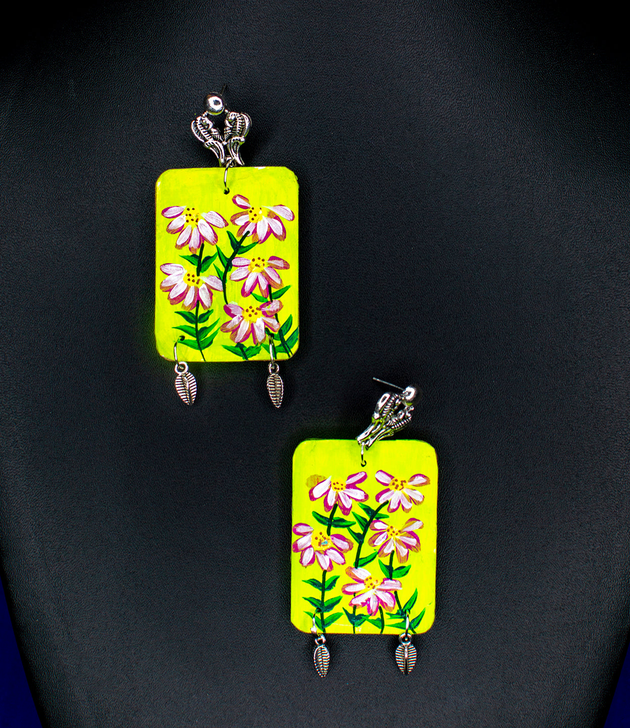 Statement Earrings, Handpainted : Handmade