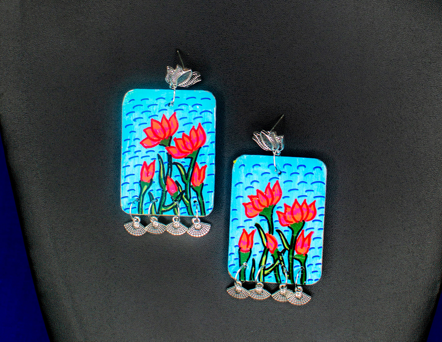 Statement Earrings, Handpainted : Handmade