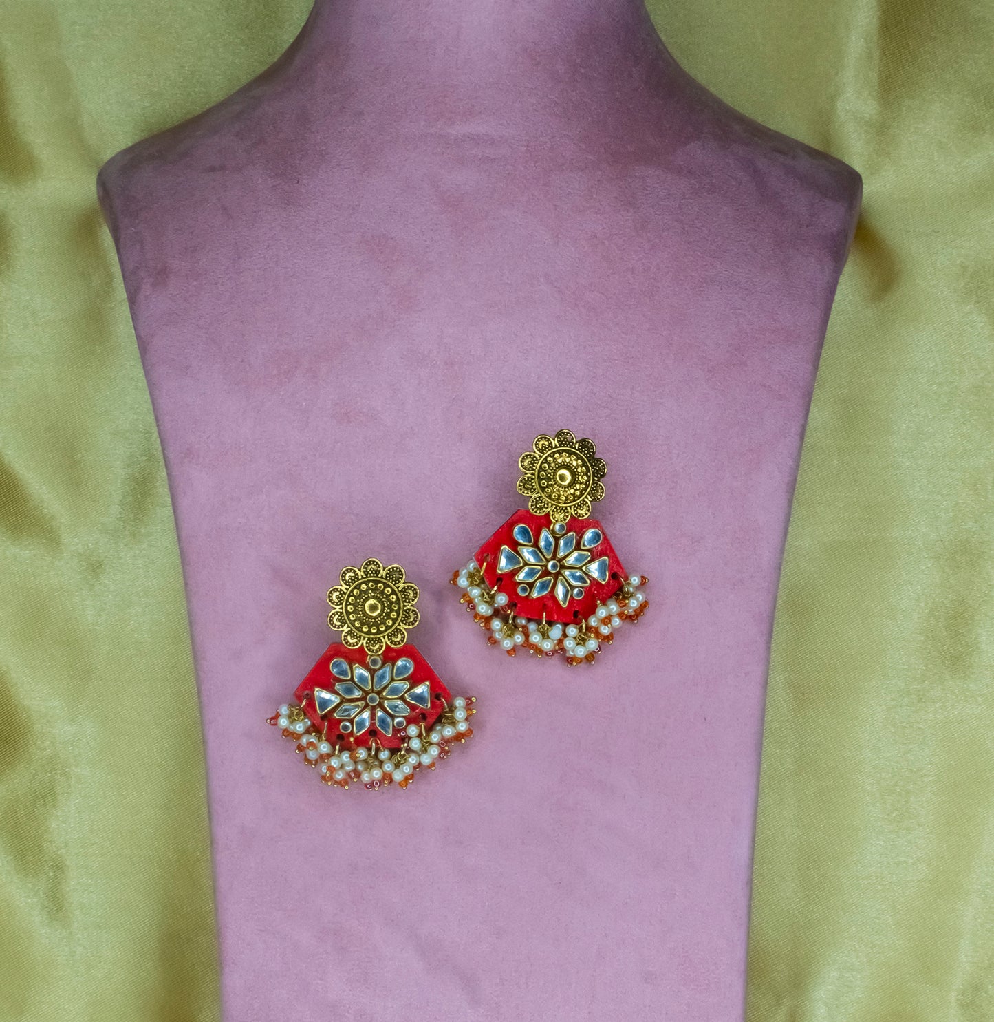 Statement Earrings, Handpainted : Handmade