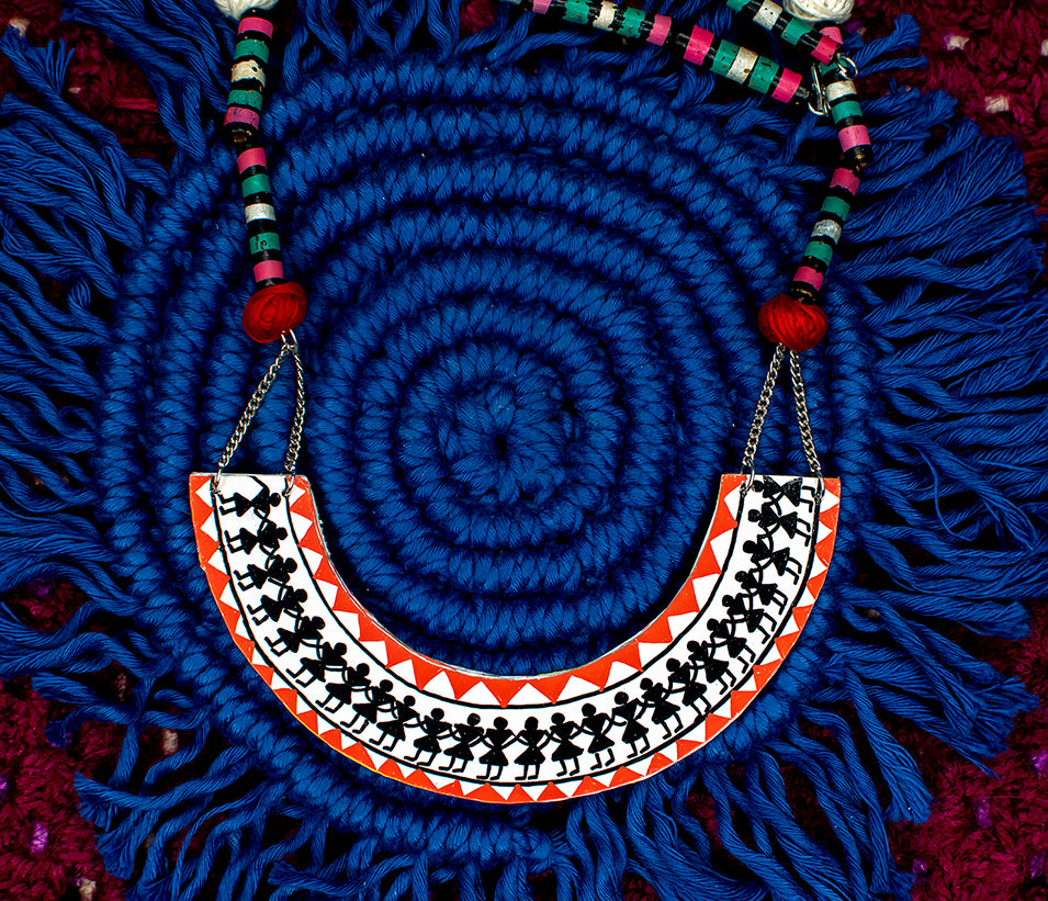 Tribal Necklace, Handpainted : Handmade