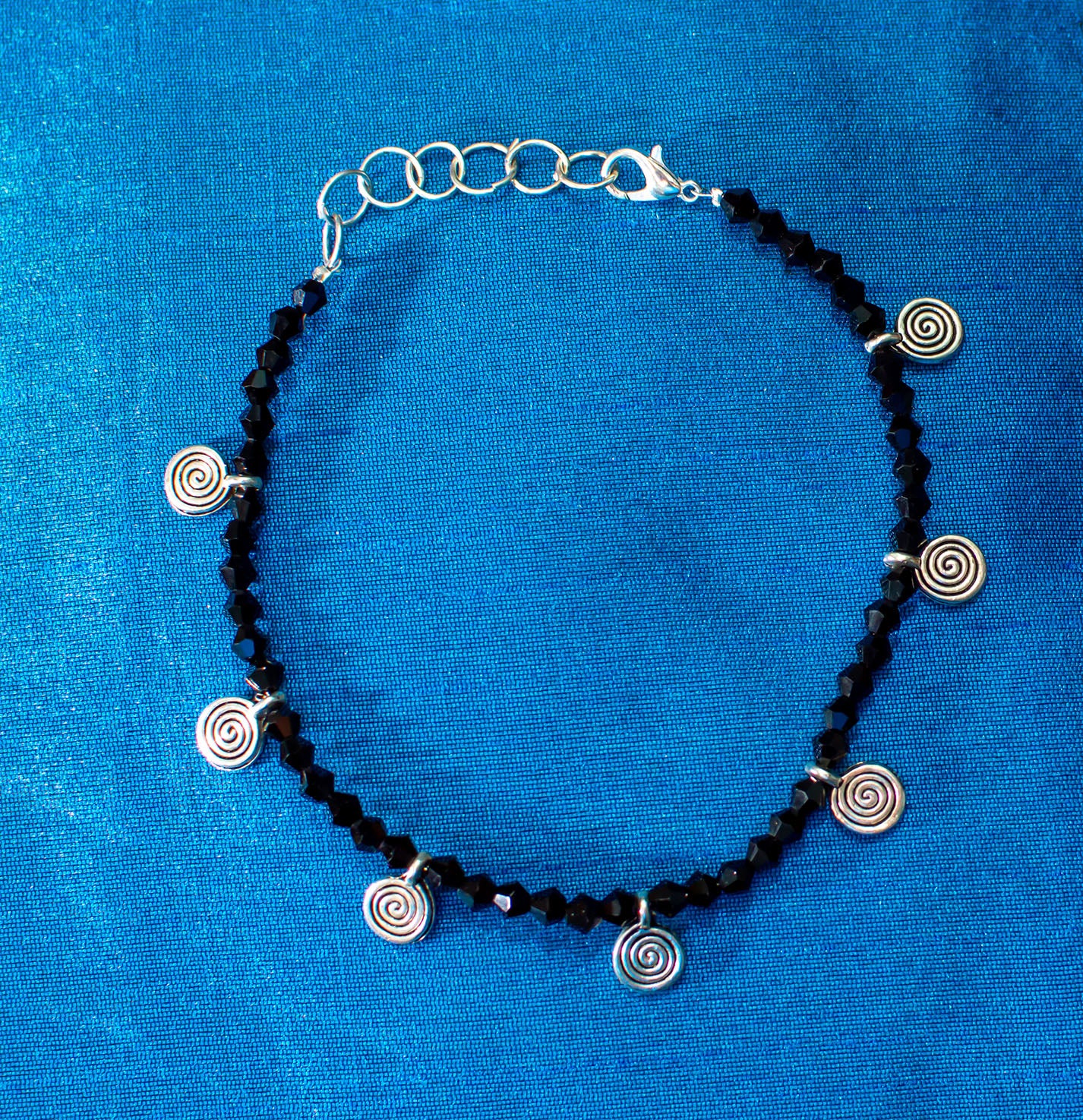 Spiral charms Anklet : Handmade