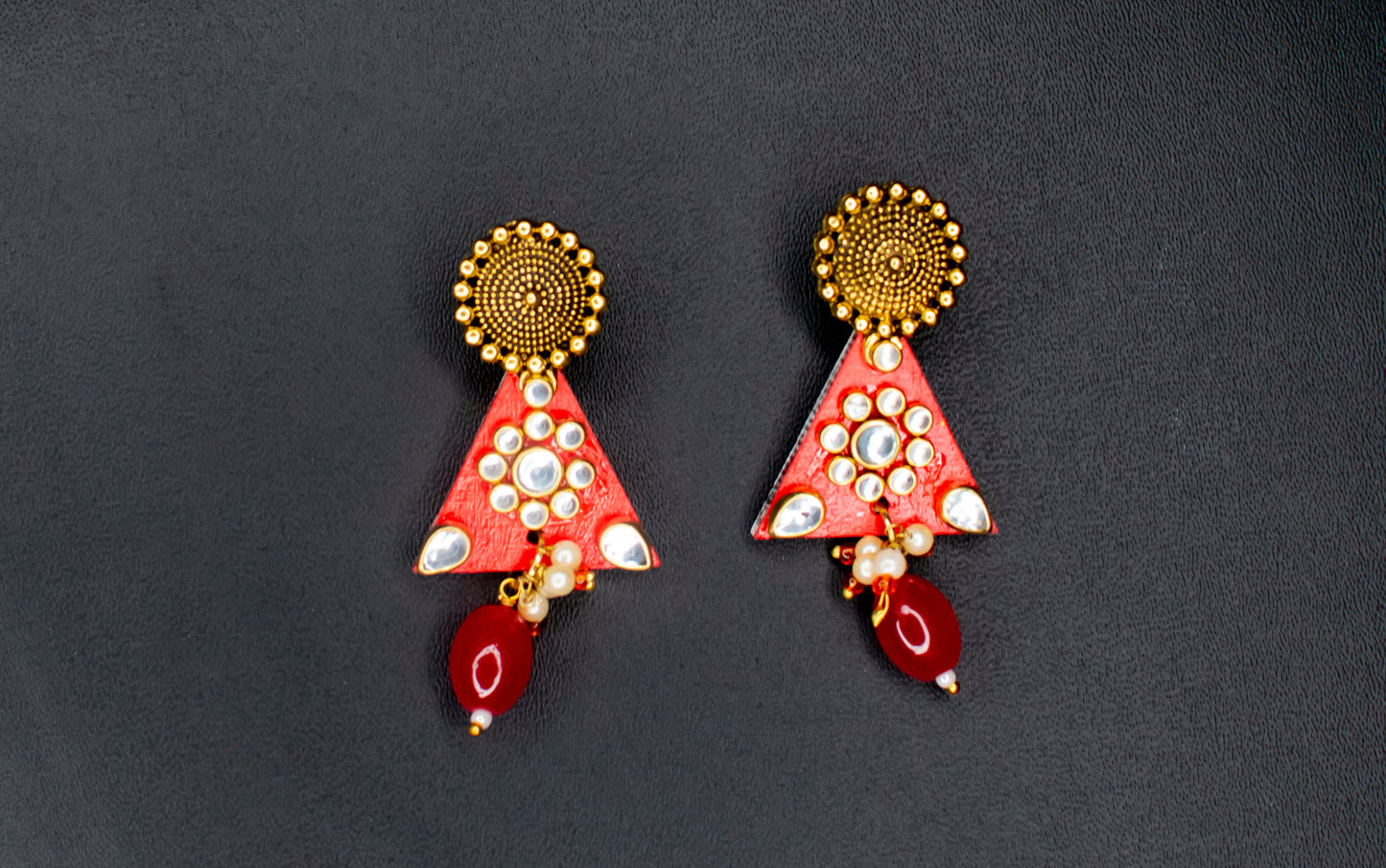 Statement Earrings, Handpainted : Handmade