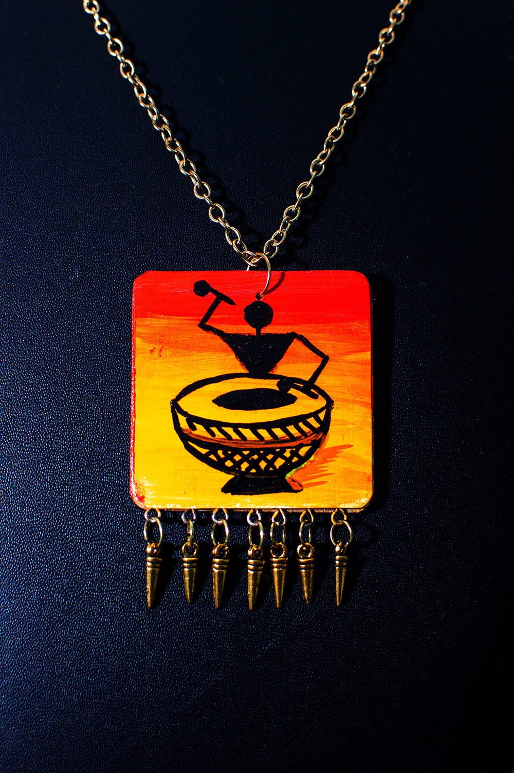 Statement Necklace, Handpainted : Handmade