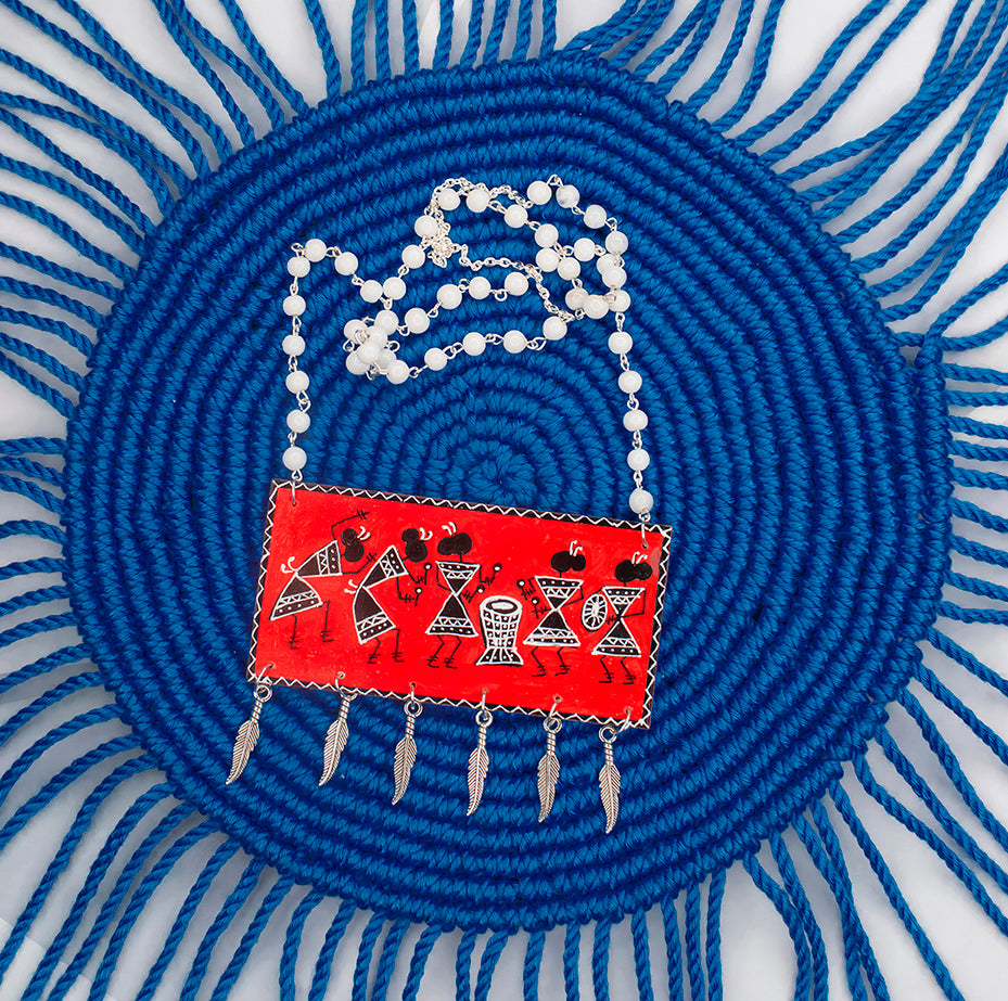 Statement Necklace, Handpainted : Handmade