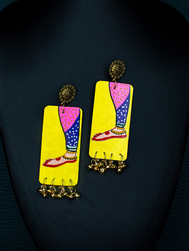 Statement Earrings, Handpainted : Handmade