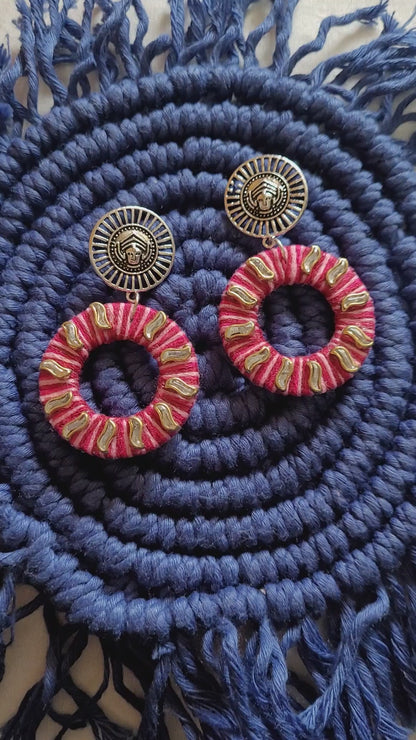 Flora Pink Earrings : Handmade