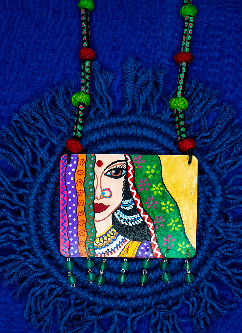 Statement Necklace, Handpainted : Handmade