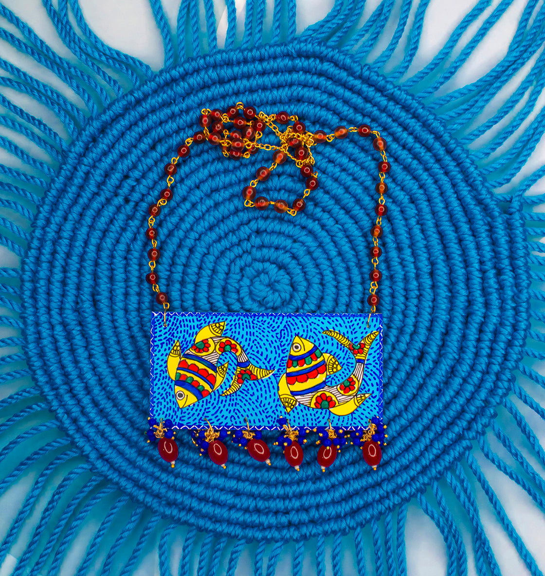 Statement Necklace, Handpainted : Handmade