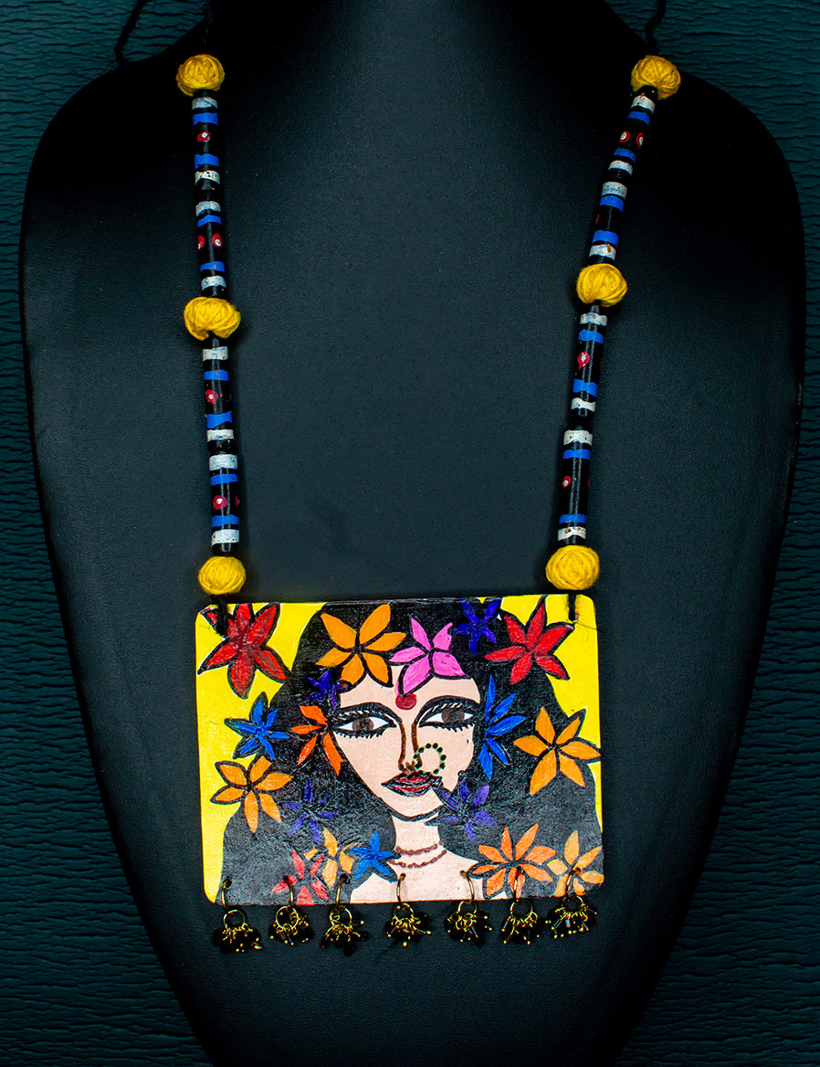 Statement Necklace, Handpainted : Handmade