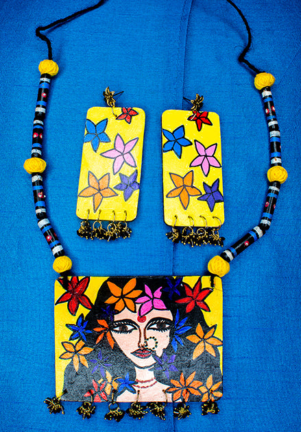 Statement Necklace Set, Handpainted : Handmade