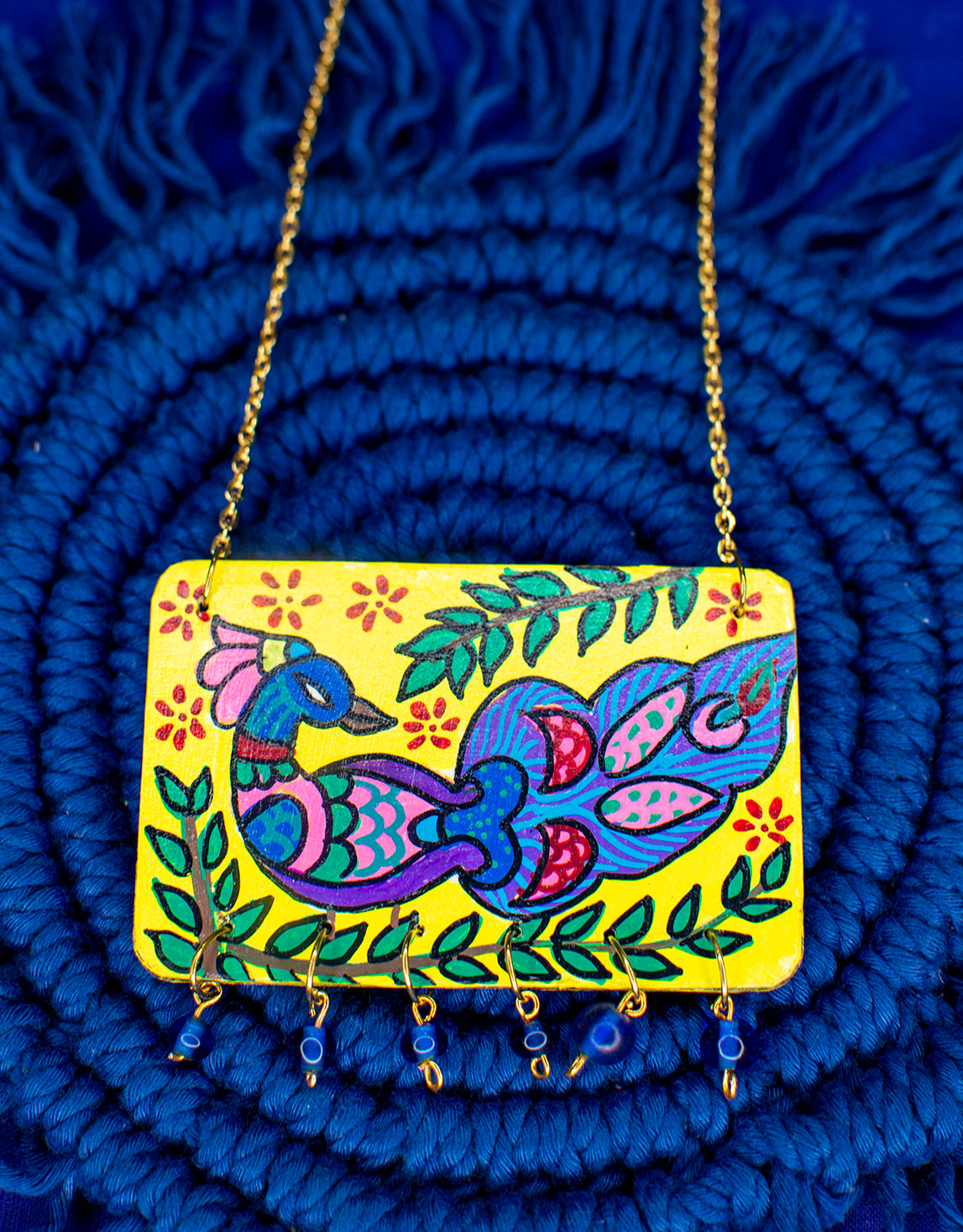 Statement Necklace, Handpainted : Handmade