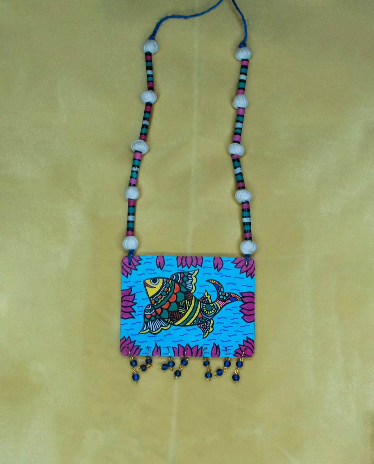 Statement Necklace, Handpainted : Handmade