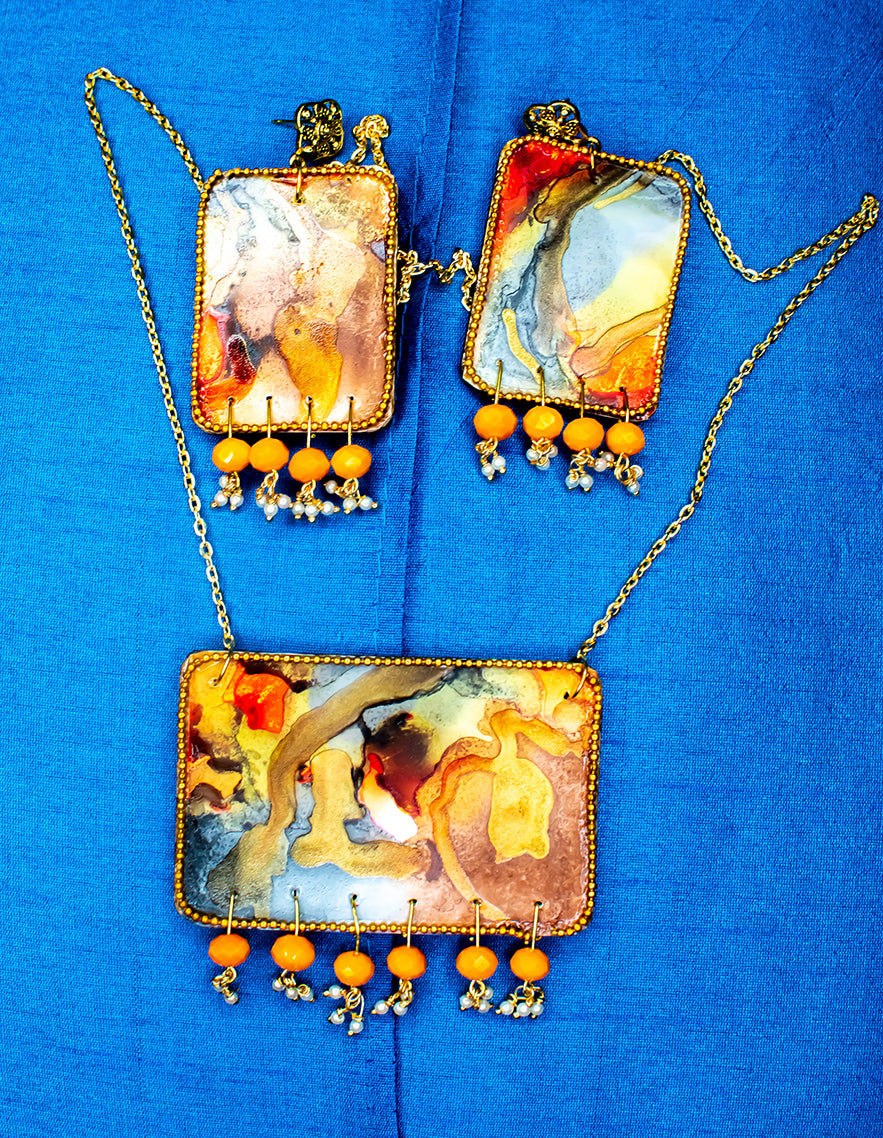 Fluid Necklace set : Handmade