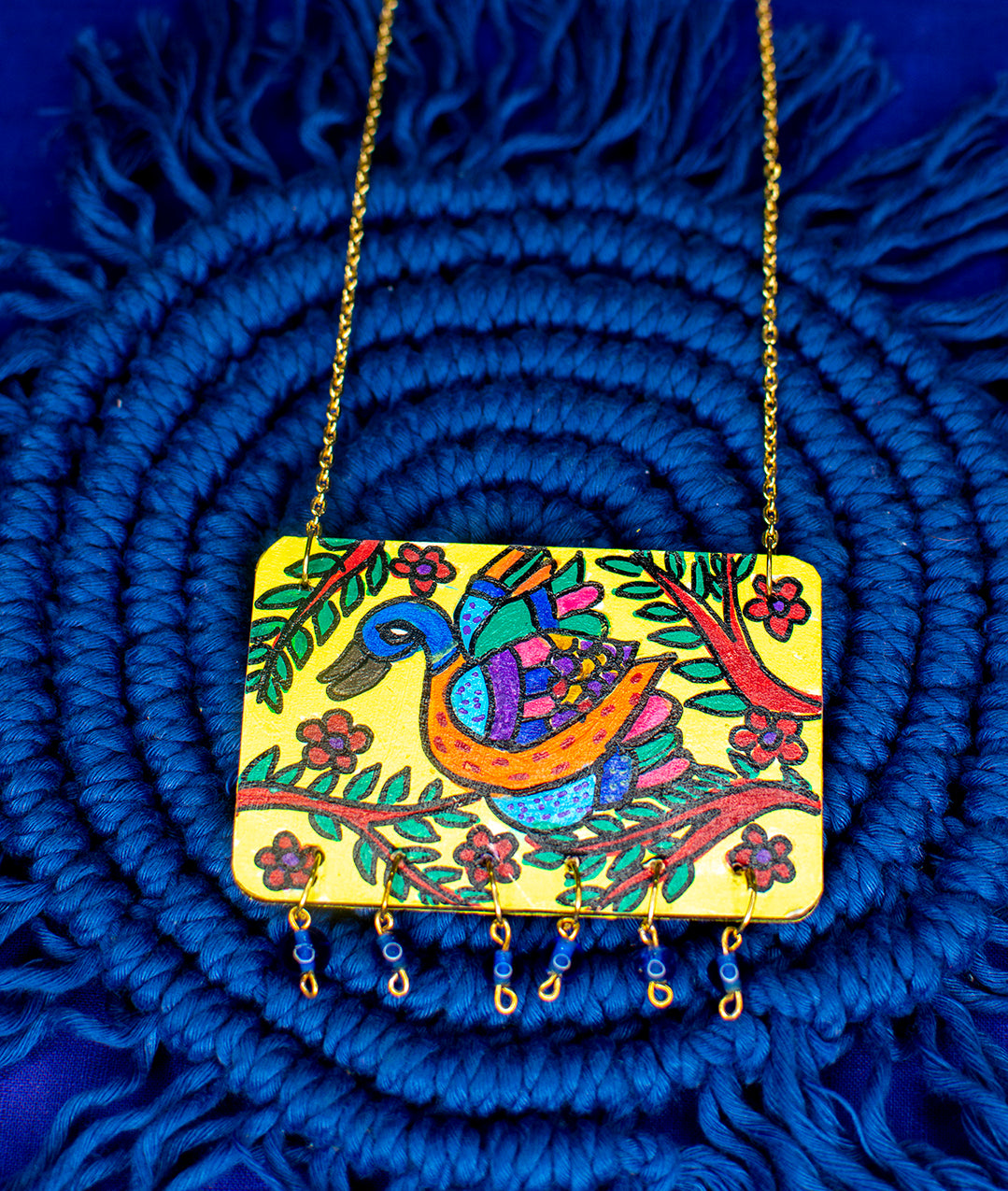 Statement Necklace, Handpainted : Handmade