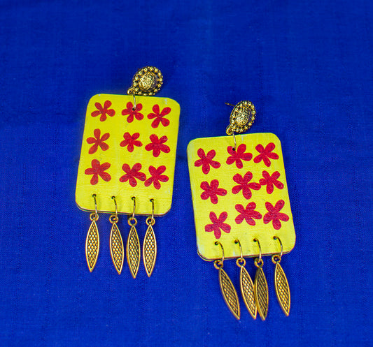 Statement Earrings, Handpainted : Handmade