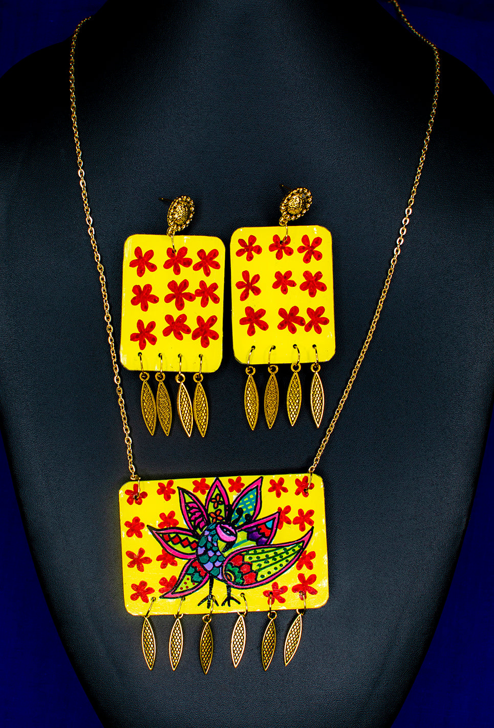 Statement Necklace Set, Handpainted : Handmade