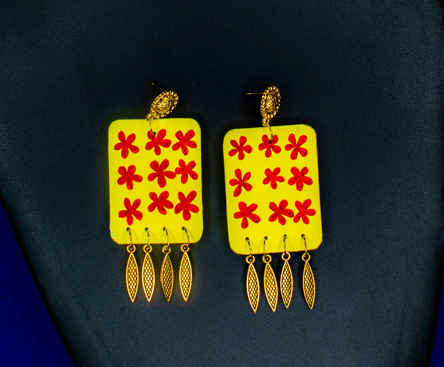 Statement Earrings, Handpainted : Handmade