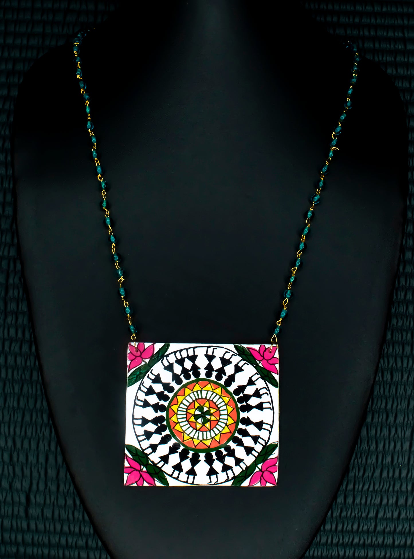 Statement Necklace, Handpainted : Handmade