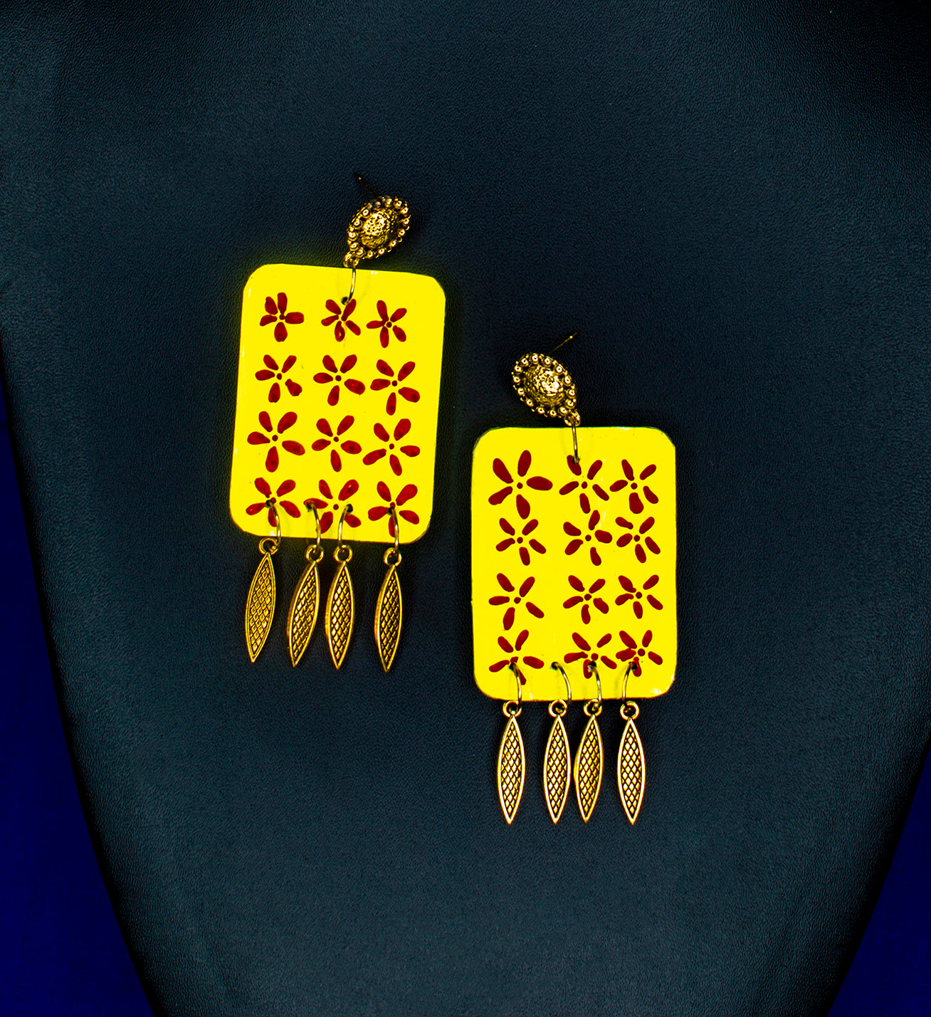 Statement Earrings, Handpainted : Handmade