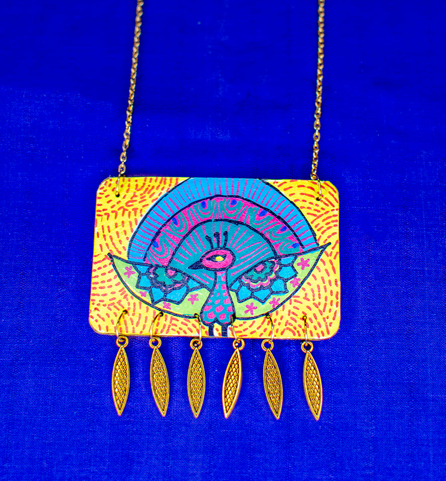 Statement Necklace, Handpainted : Handmade