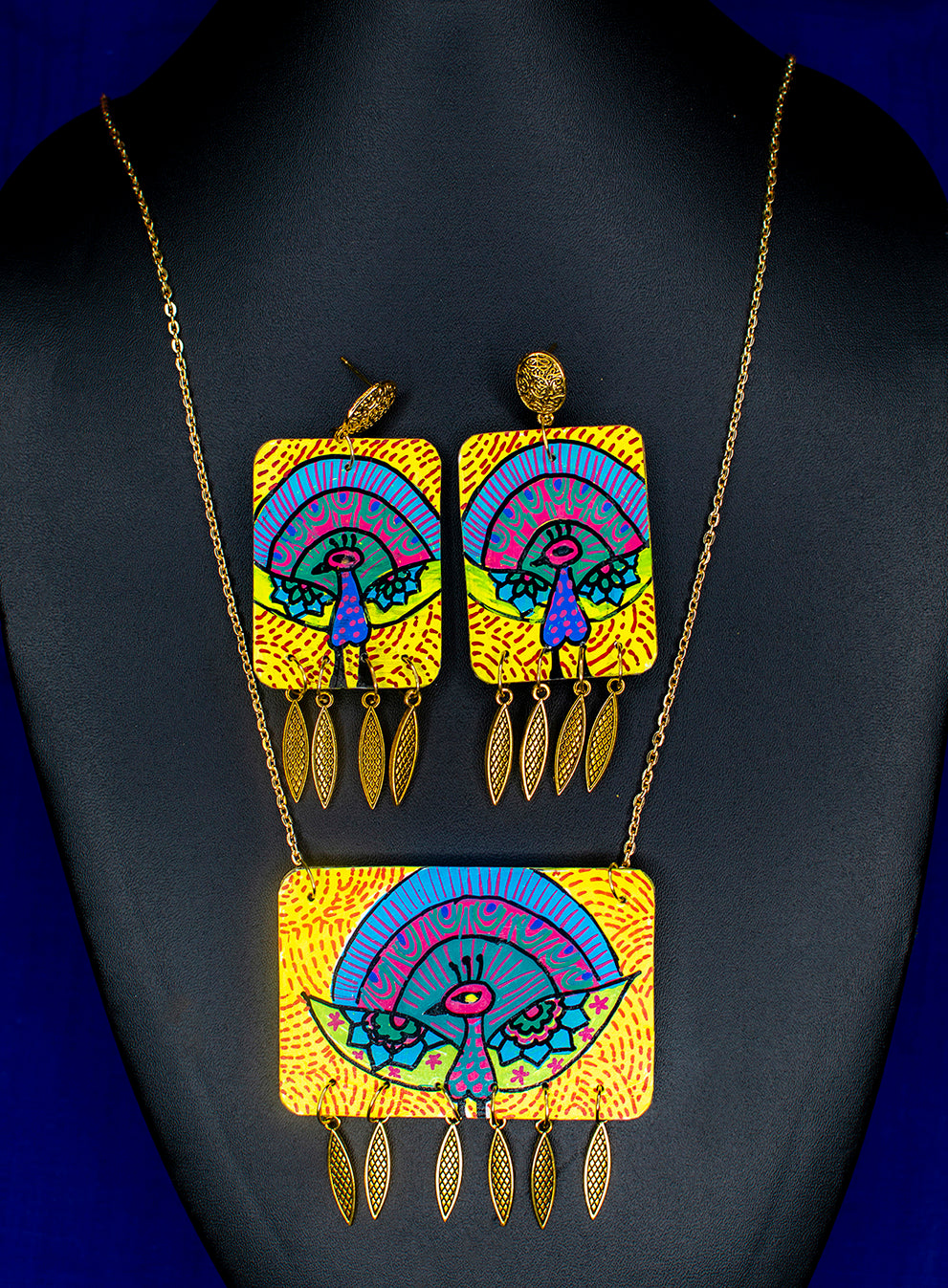 Statement Necklace Set, Handpainted : Handmade