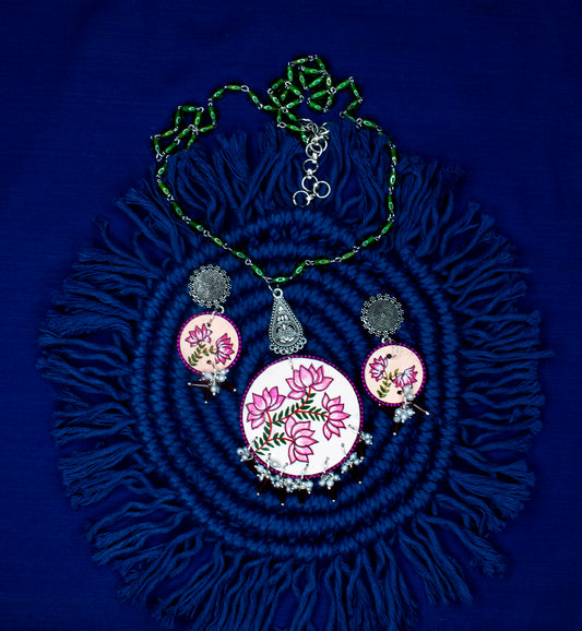 Statement Necklace Set, Handpainted : Handmade