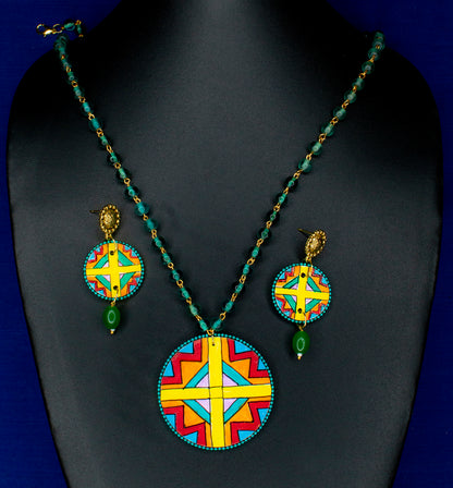 Platina Necklace Set, Handpainted : Handmade