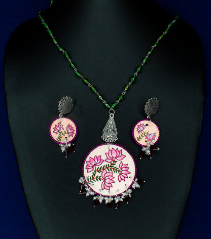 Hemlata Necklace Set, Handpainted  : Handmade