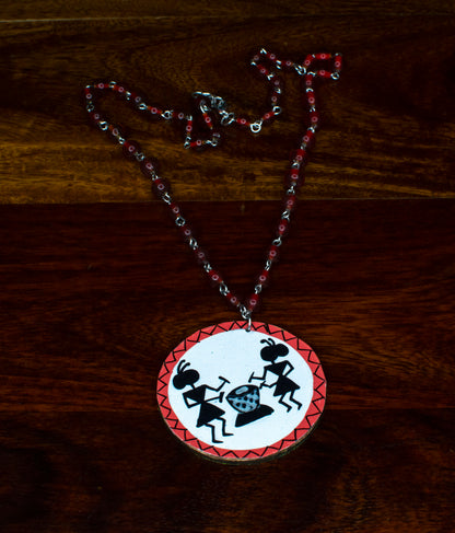 Drum Necklace, Handpainted : Handmade