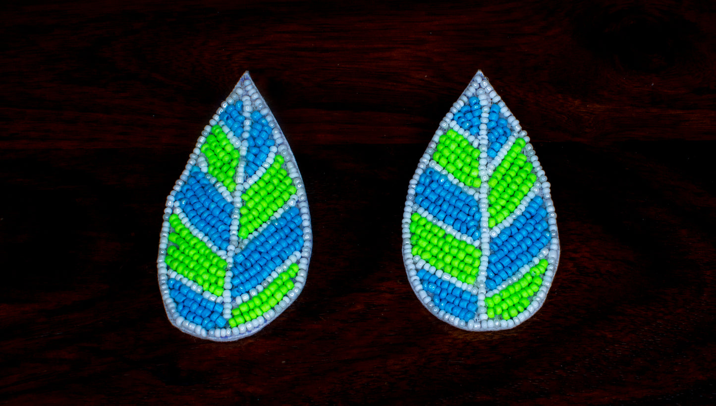 Beads Embroidered Earrings : Handmade