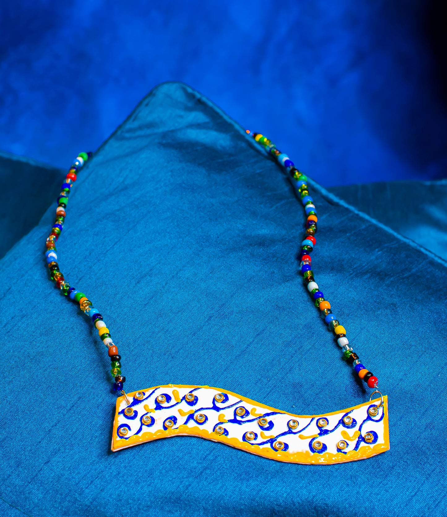 Statement Necklace set, Handpainted : Handmade