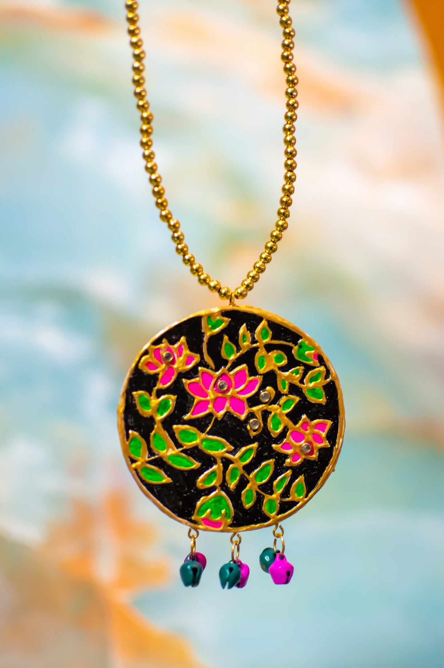 Statement Necklace, Handpainted : Handmade