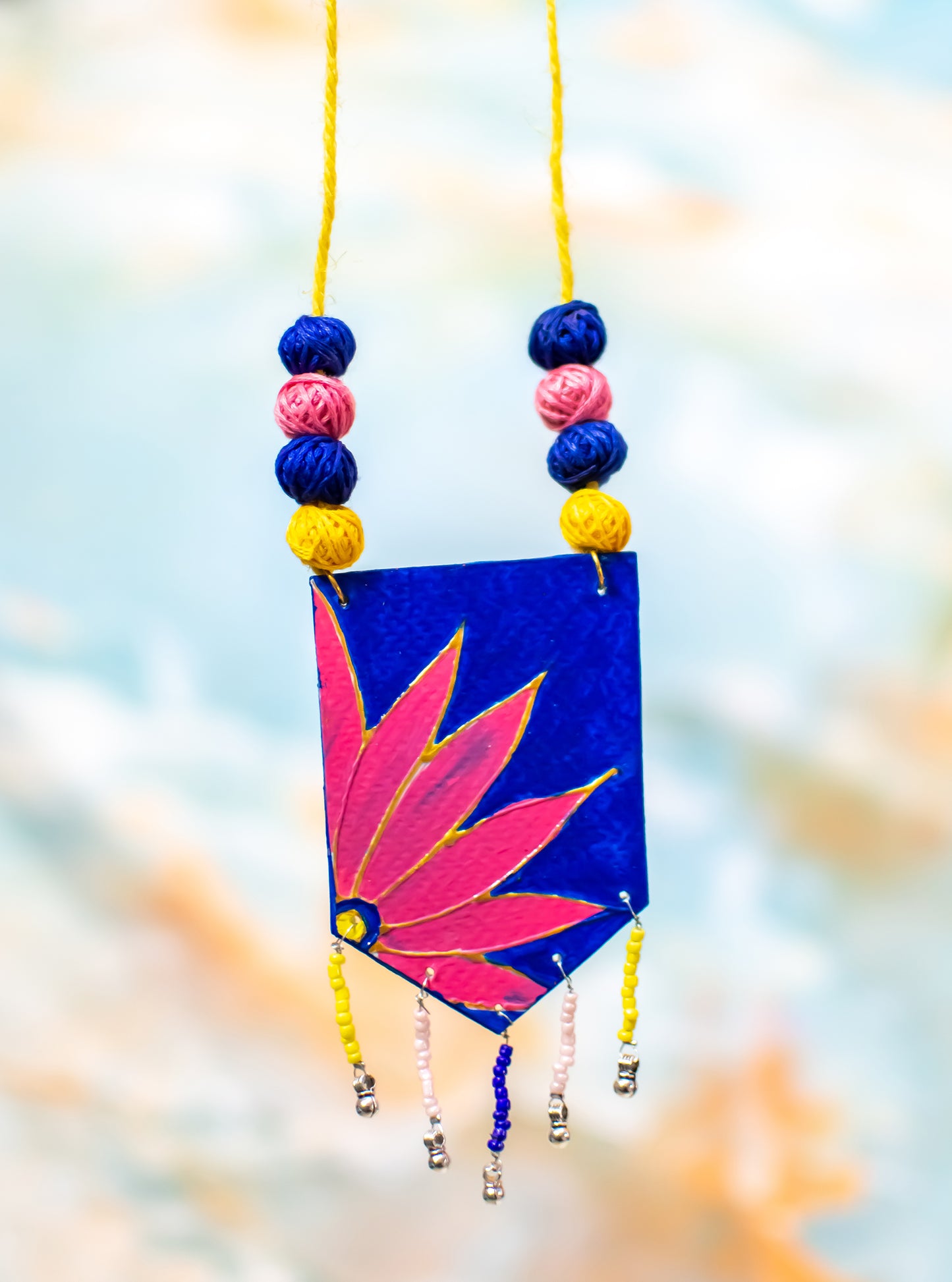 Statement Necklace, Handpainted : Handmade