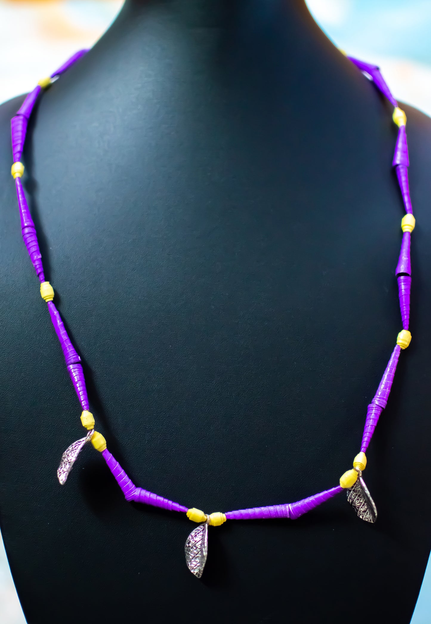 Handmade Jewellery - Handpainted Beads Necklace