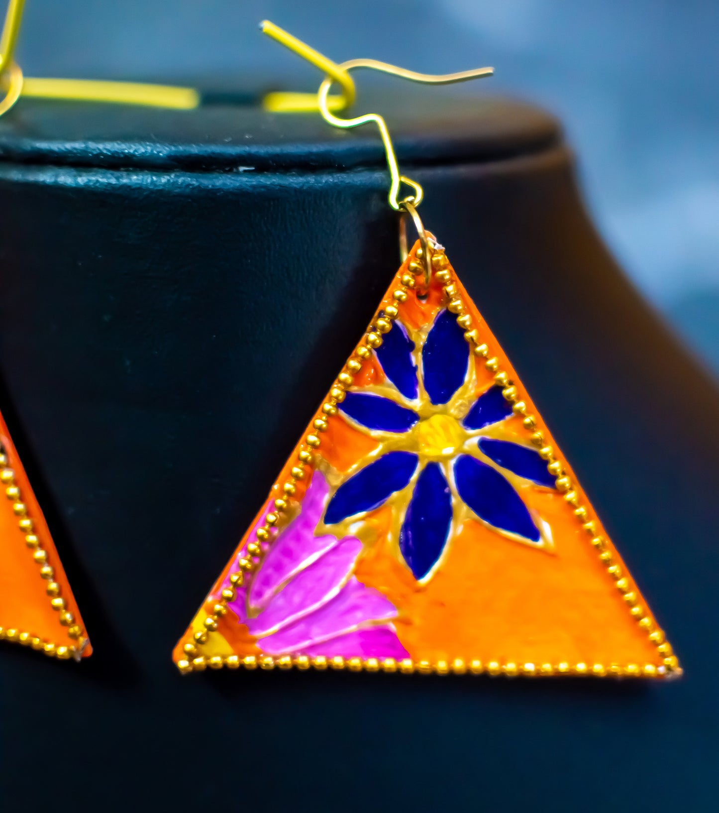 Satement Earrings, Handpainted : Handmade
