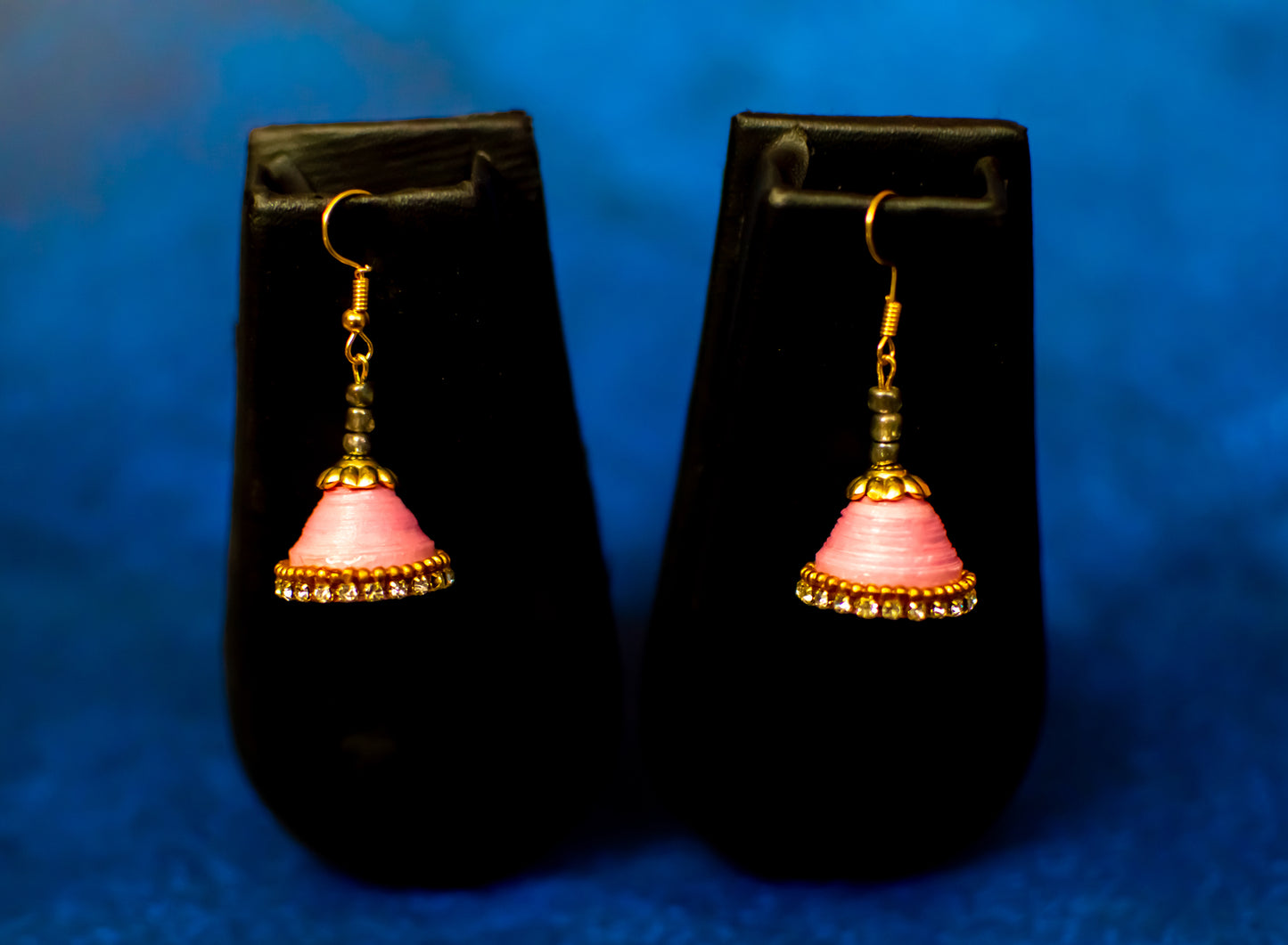 Handmade Jewellery - Peach Jhumka Earrings