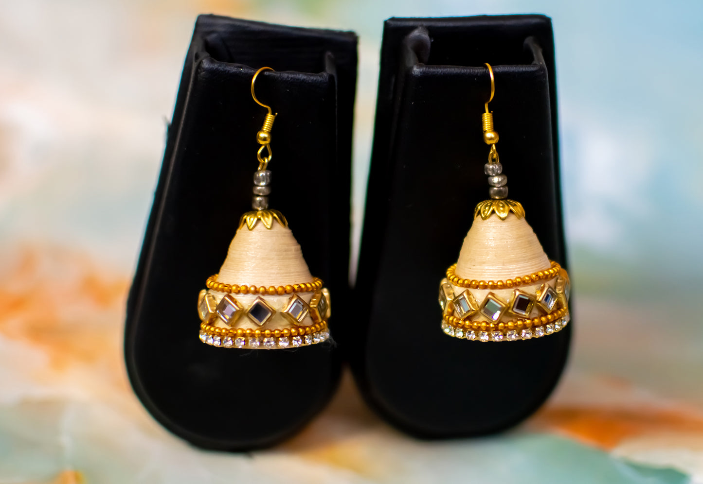 Handmade Jewellery - Handpainted Jhumka Earrings