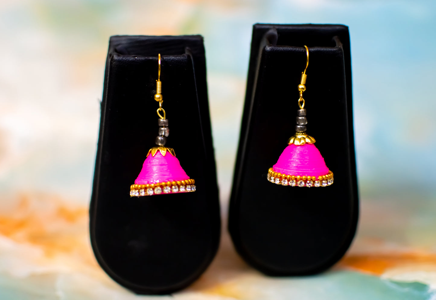 Handmade Jewellery - Handpainted Jhumka Earrings