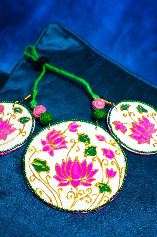Statement Necklace set, Handpainted : Handmade
