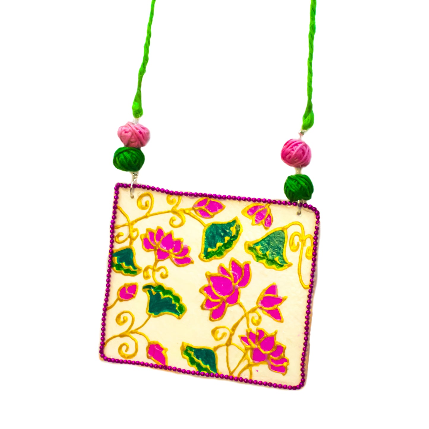 Statement Necklace, Handpainted : Handmade