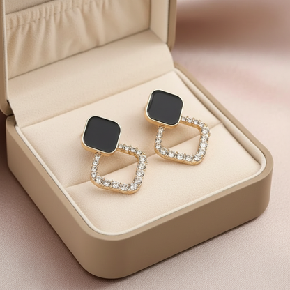 Bling Square Drop Earrings