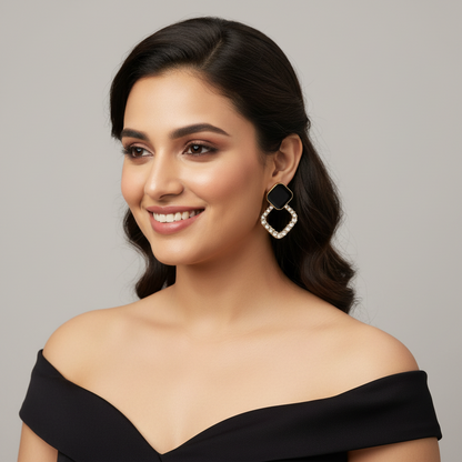 Bling Square Drop Earrings