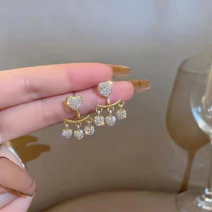 Heart Drop Bling Earrings