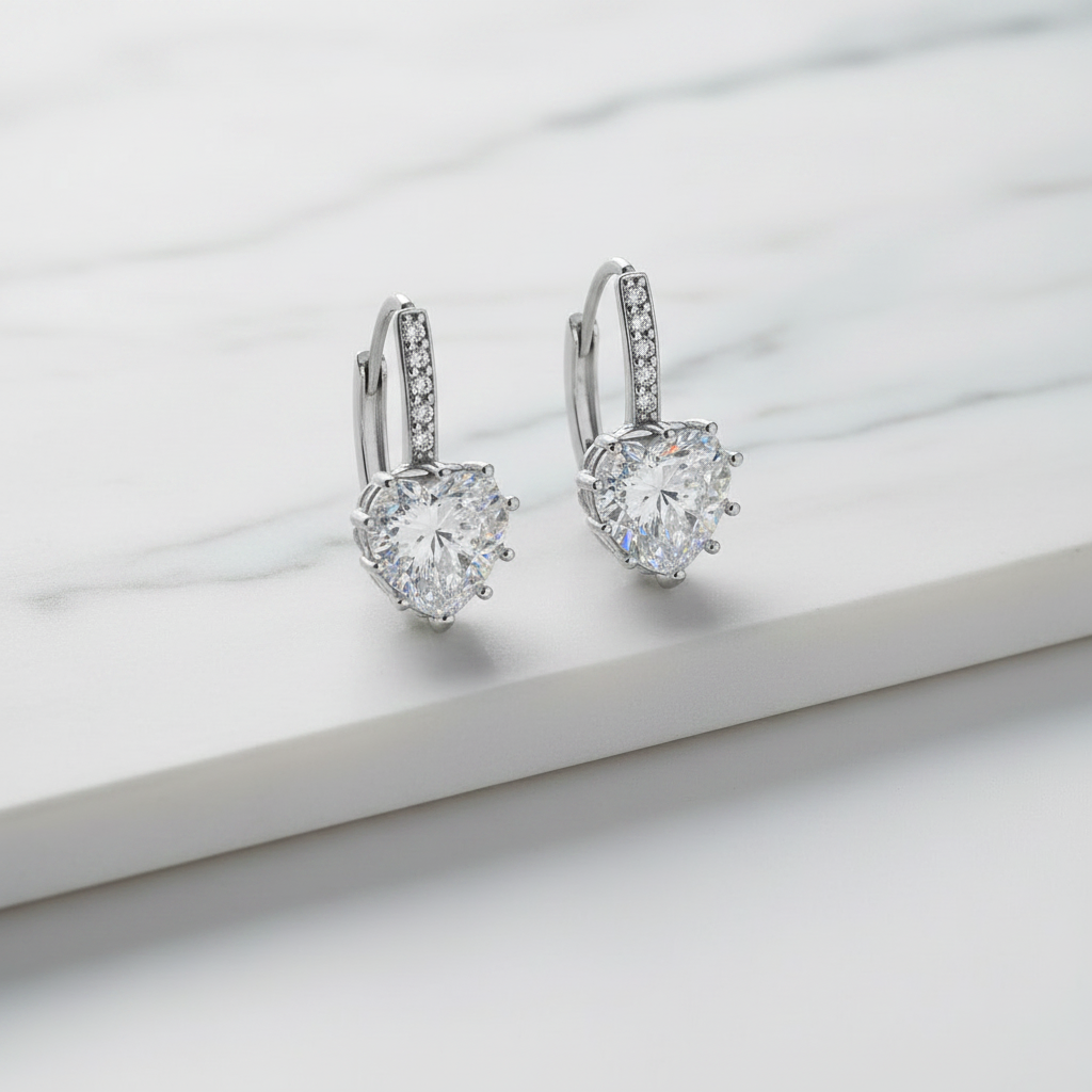 Crystal Drop Hoop Earrings