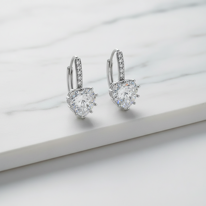 Crystal Drop Hoop Earrings