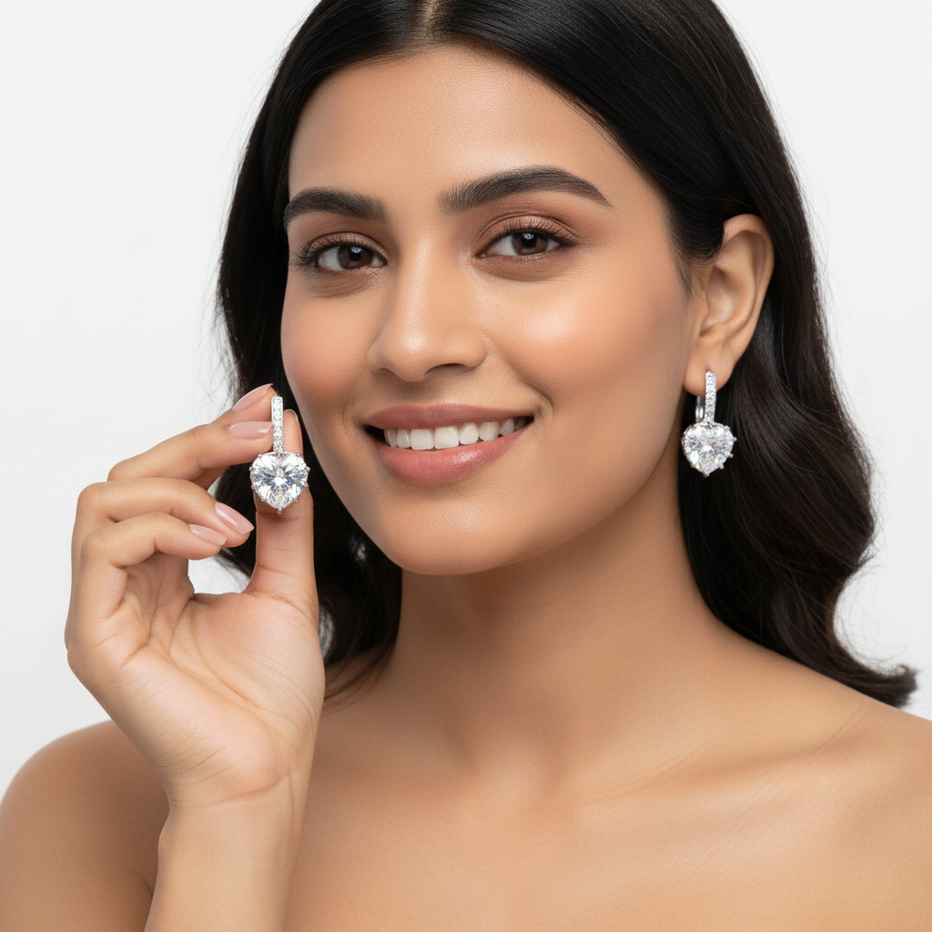 Crystal Drop Hoop Earrings