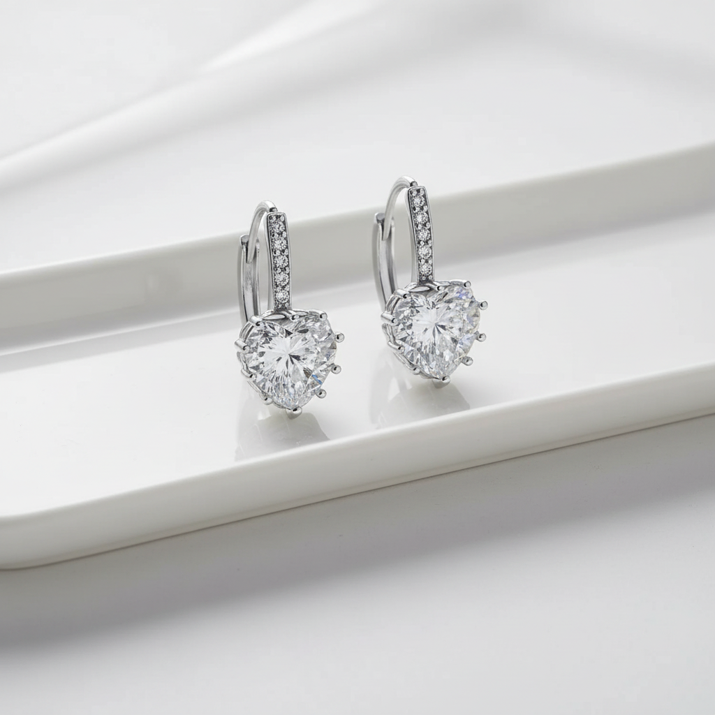 Crystal Drop Hoop Earrings