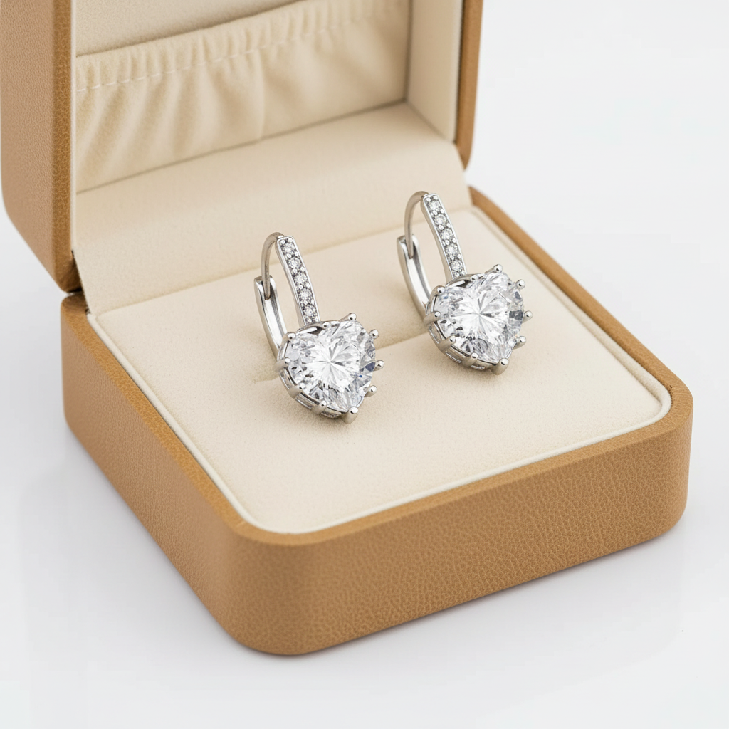 Crystal Drop Hoop Earrings