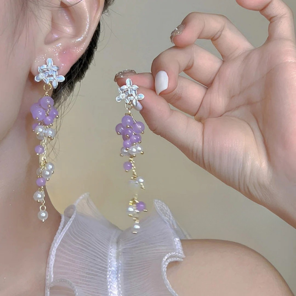 Beads And Pearls Earrings